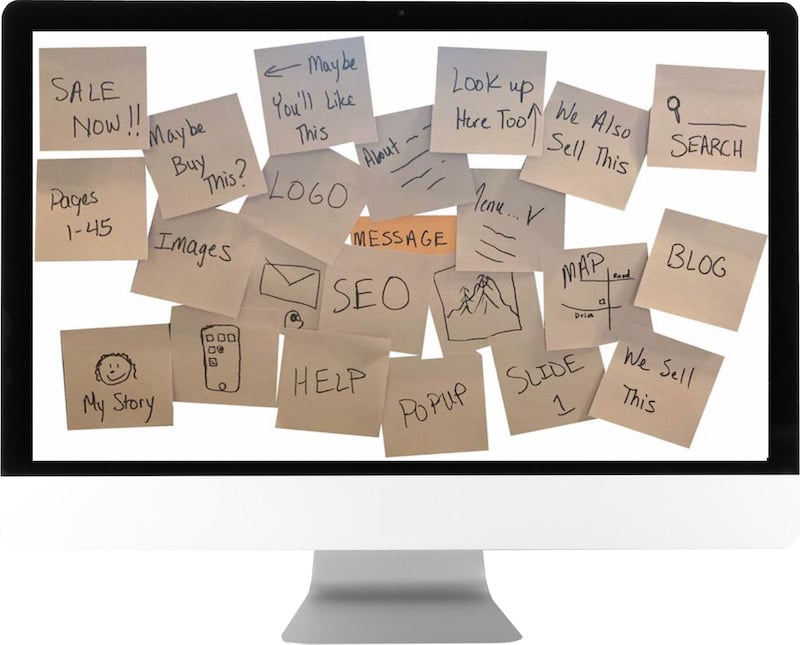cluttered website homepage by poor website designers in dallas